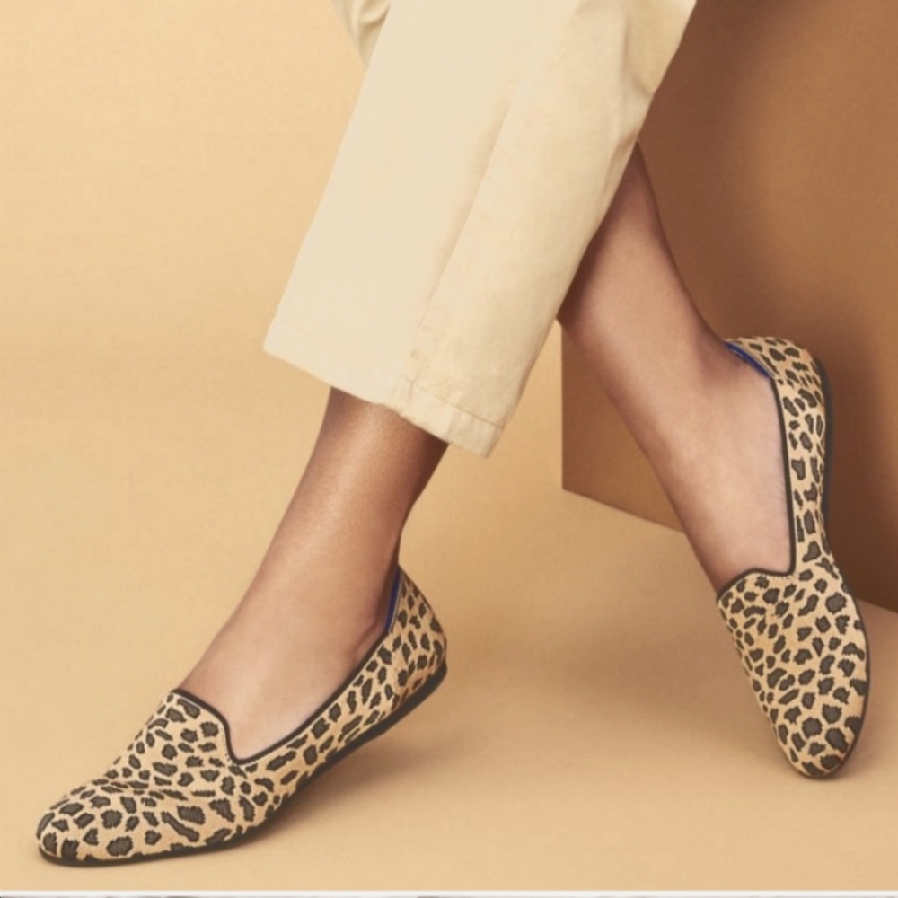 Rothy's The Loafer Mocha Spot Animal Leopard Cheetah Pattern Flats
